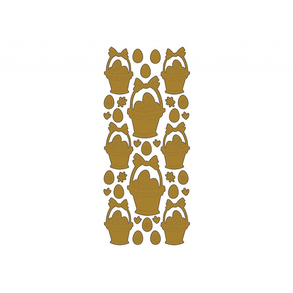 Klistremerker  Påskekurv gull