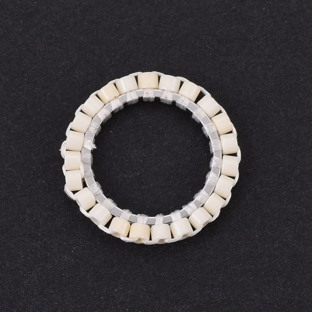 MIYUKI & TOHO Håndlaget Mellomledd/Ring, 15mm, 1stk - Seashell