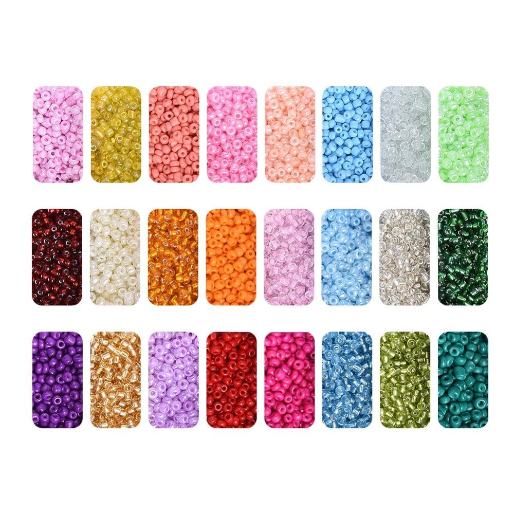 #1 Sett med Strikk, Nåler og Seed Beads i 24 Farger 12/0 (2mm) - Magical Vibes - HobbyHimmelen