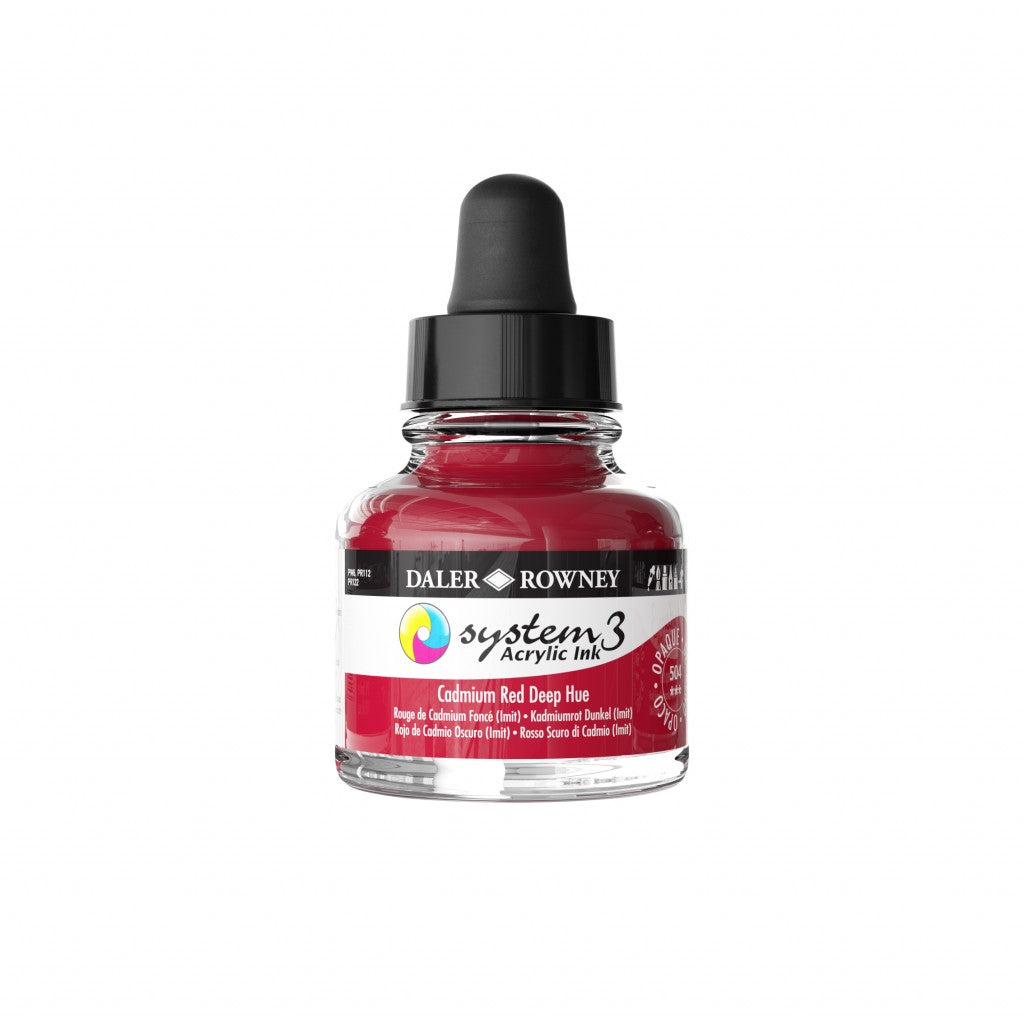 Daler Rowney - System3 Ink 29,5ml - 504 Cadmium Red Deep Hue