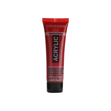 Amsterdam Standard 20ml - 317 Transparent Red Medium - HobbyHimmelen