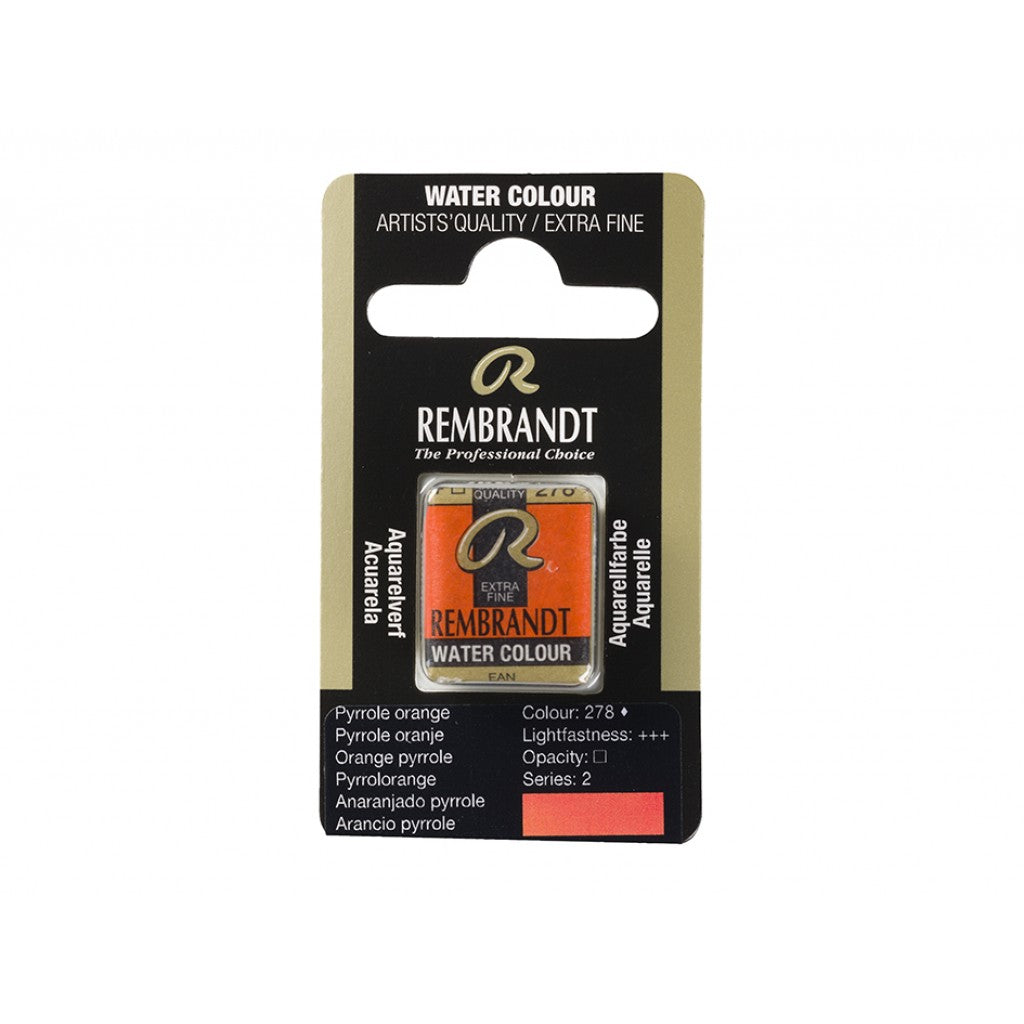 Rembrandt Akvarell Halfpan - Pyrrole Orange 278