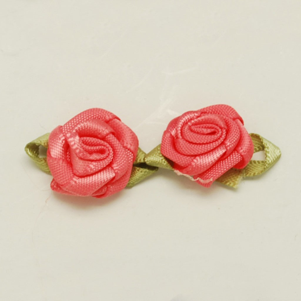 Håndlaget Satengrose, 15mm - Light Coral