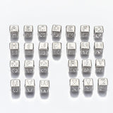 Alfabetperler Kube 6x6mm - Sølv - HobbyHimmelen