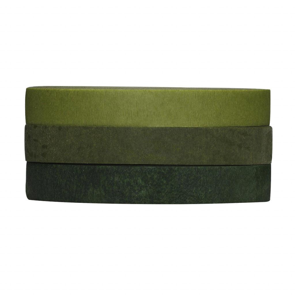 Blomsterteip 13mmx27m - 3 Grønne Nyanser - HobbyHimmelen