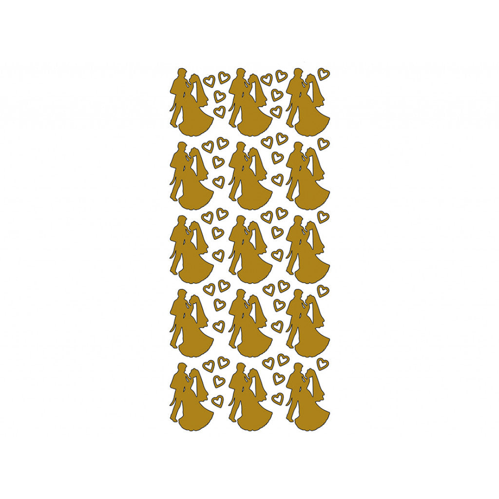 Klistremerker Brudepar - Gull