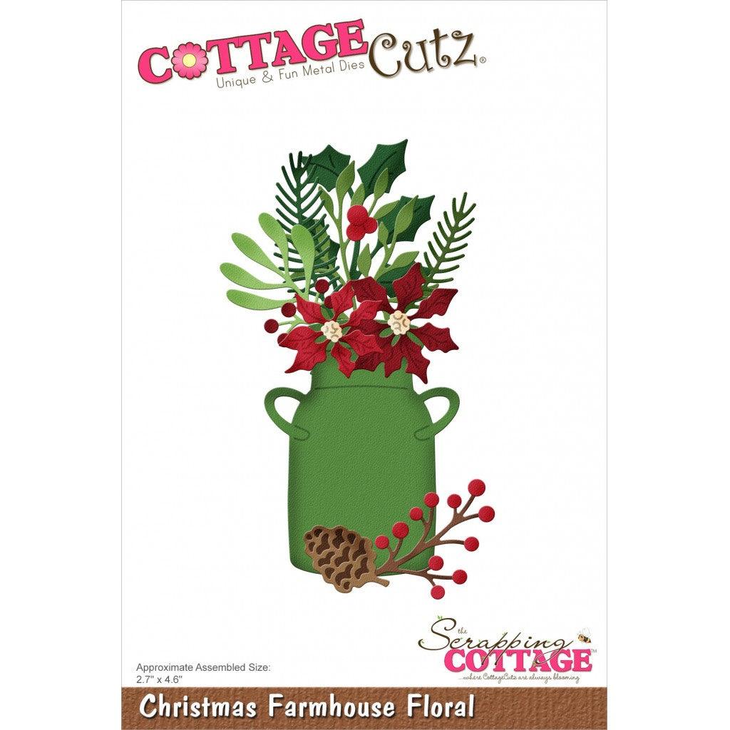 CottageCutz Dies - Christmas Farmhouse Floral, 7x 12cm - HobbyHimmelen