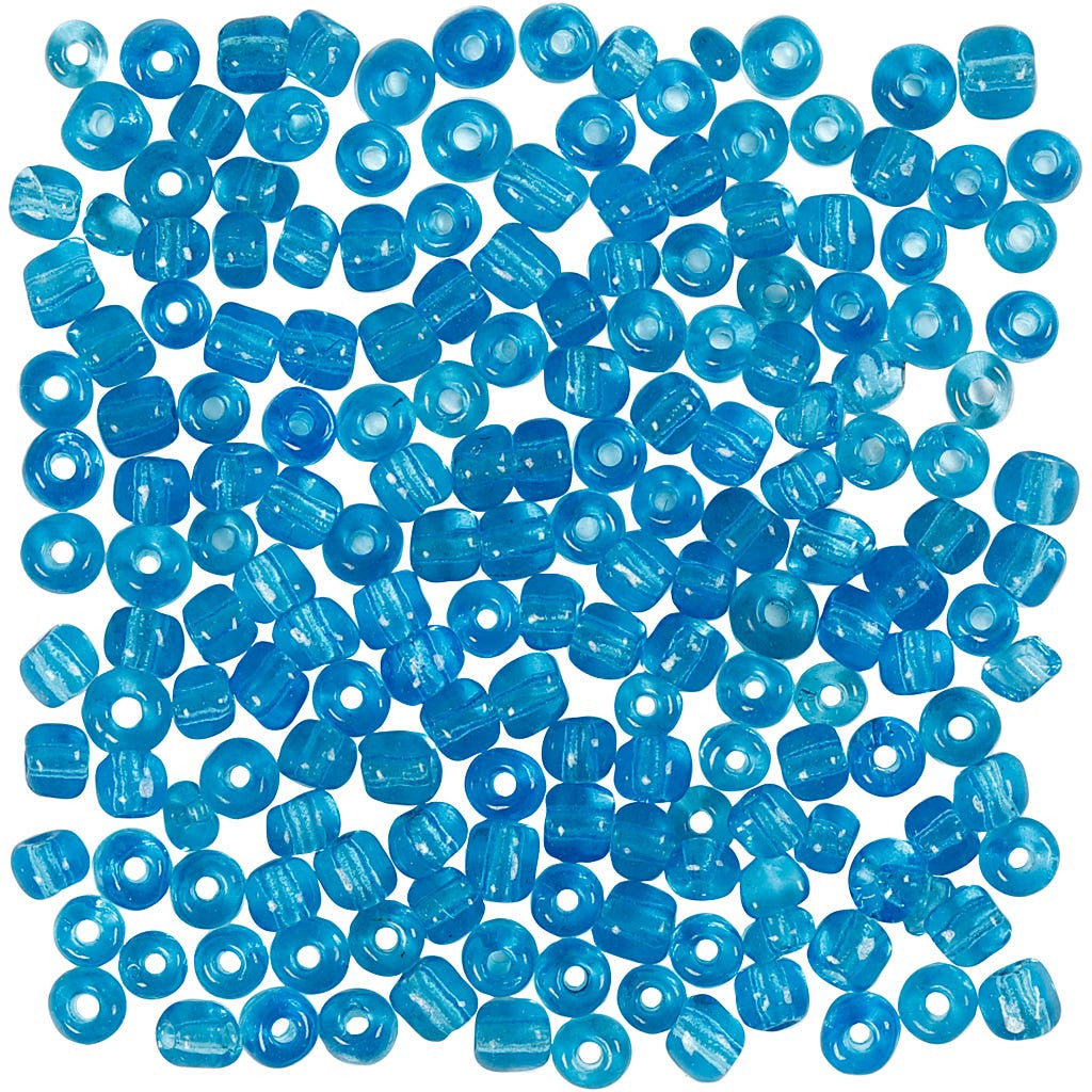 Rocaiperler 4 mm, 6/0, 25g - Klar Turkis