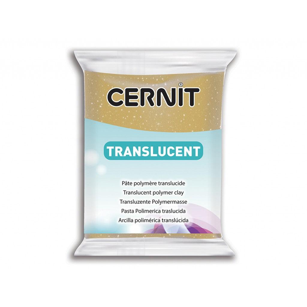 Cernit Translucent 56g - 050 Gull glitter - HobbyHimmelen