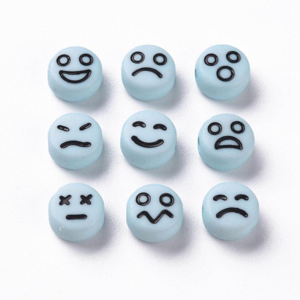 Akrylperler Rund Flat, 7mm 25g -  Expression Lyseblå - HobbyHimmelen