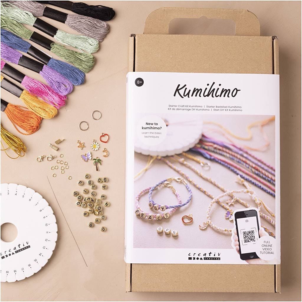 Start DIY Kit Kumihimo, Vennskapsarmbånd, 1 pk.