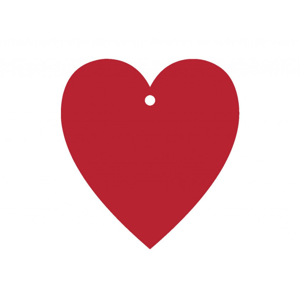 Staz Tags Hjerte 72x77mm 20stk - 28 Julerød