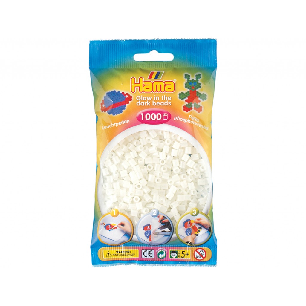 Hama Midi, 1000stk - 55 Selvlysende grønn