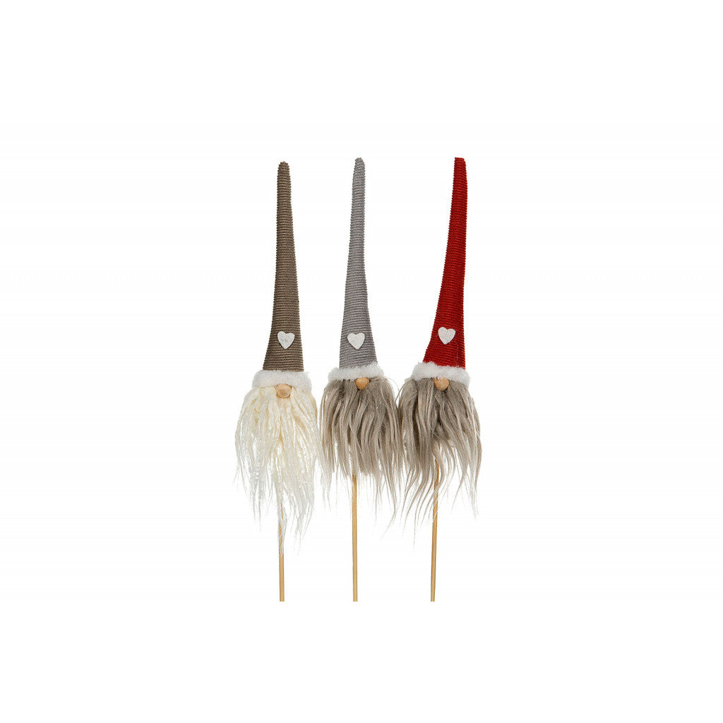 Skjeggnisse på Pinne, 22cm - 1stk Assortert