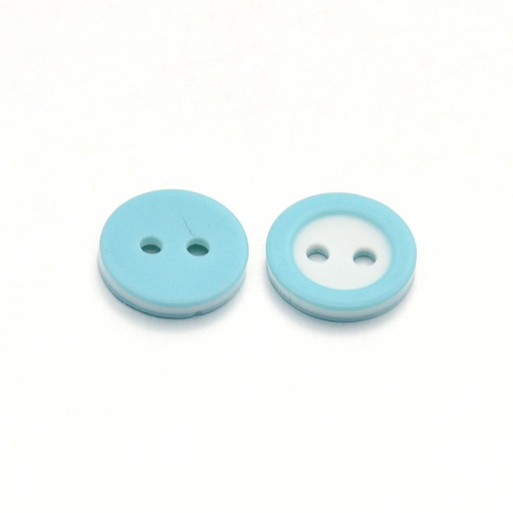Knapp i Epoxy, 11mm - Ring Pale Turquoise