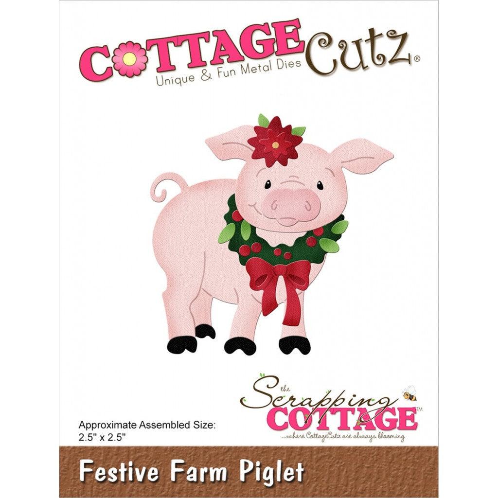 CottageCutz Dies 6 x 6cm -Festive Farm Piglet - HobbyHimmelen