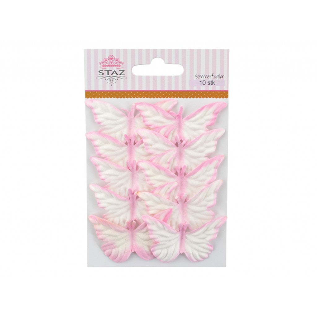 Staz Sommerfugler 10stk - Babyrosa