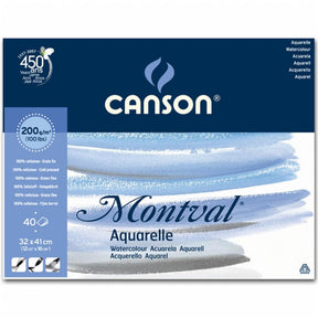 Akvarellpapir, Cold Pressed, Canson, Montval - 200gr 32x41cm - HobbyHimmelen