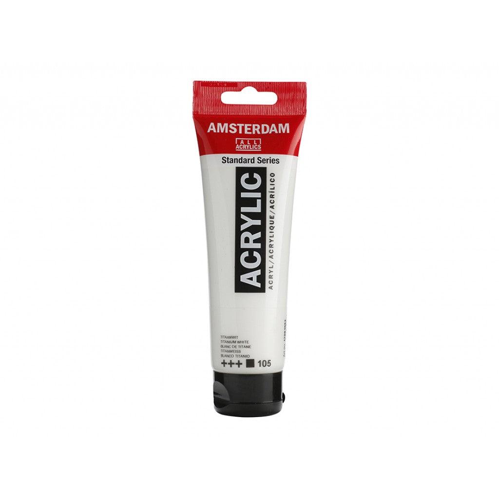 Amsterdam Standard 120ml - 105 Titanium White - HobbyHimmelen