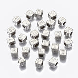 Alfabetperler Kube 6x6mm - Sølv - HobbyHimmelen