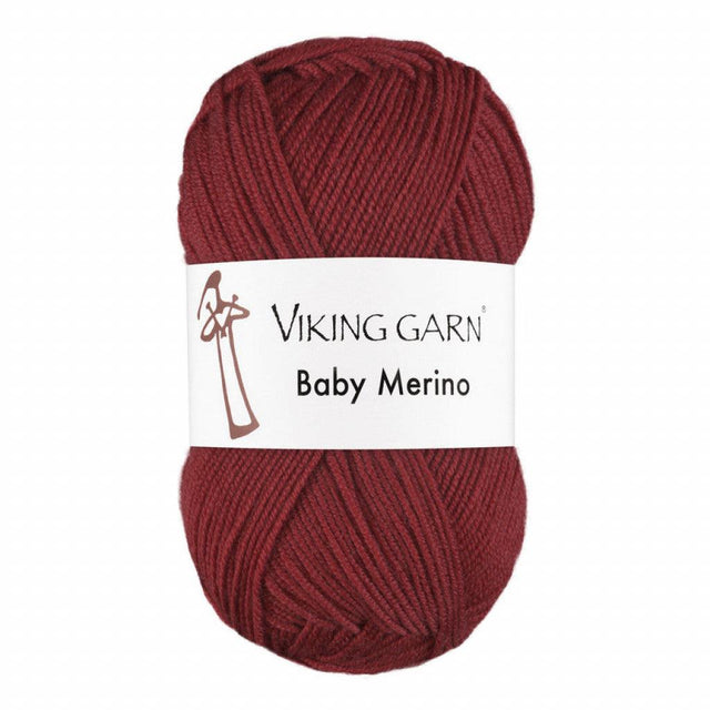 Baby Merino - 256 Mørkerød - HobbyHimmelen