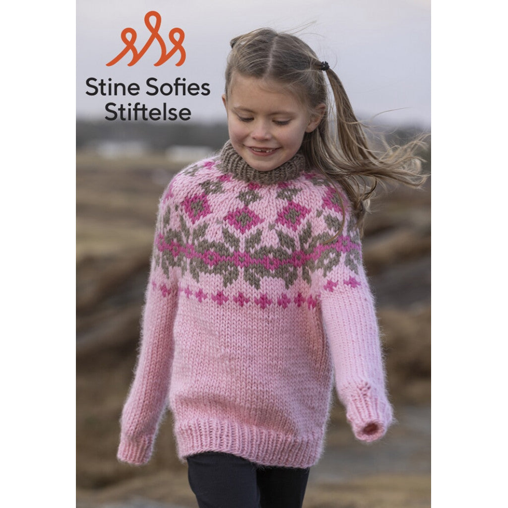 Strikkepakke Stine Sofies-genser - Rosa 6-10år