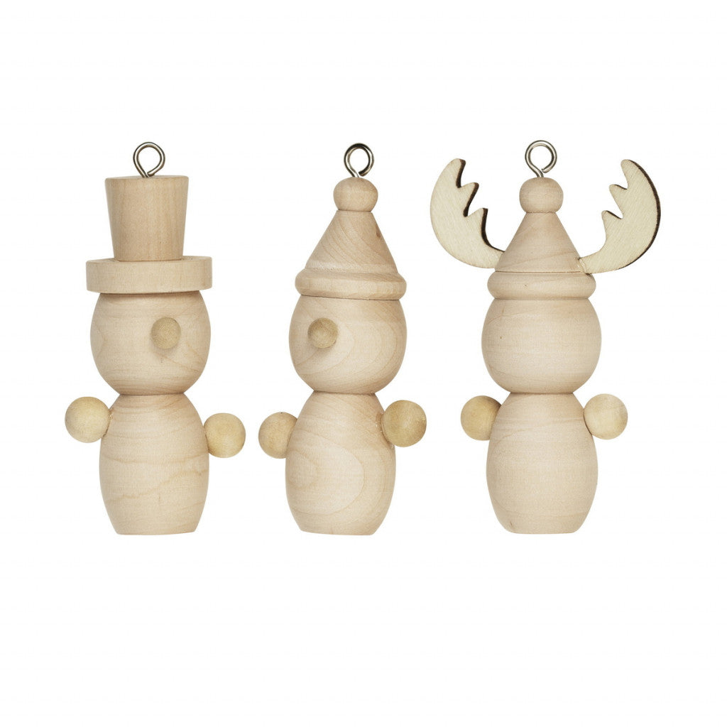 Trefigurer Hengepynt, 9stk - Jul