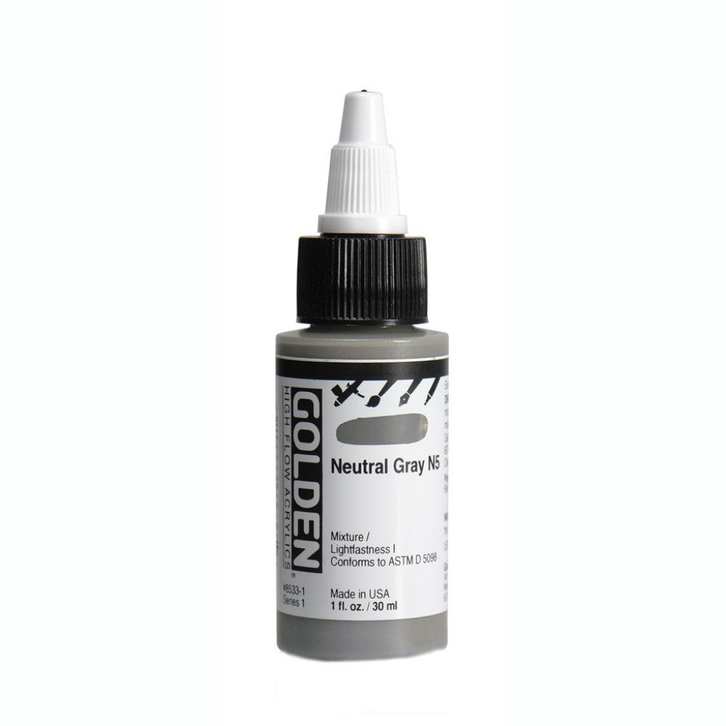 Golden High Flow Acrylics 30ml - N5 Neutral Gray