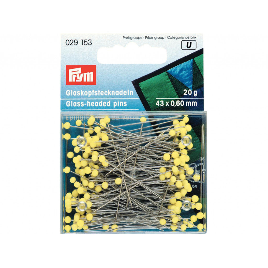 Prym Knappenåler Glasshode No.1 43mm 20g - Gul