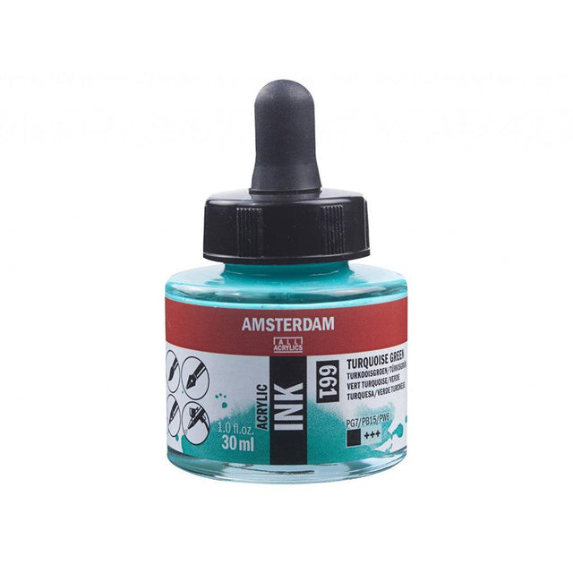 Amsterdam Ink 30ml - 661 Turquoise Green - HobbyHimmelen