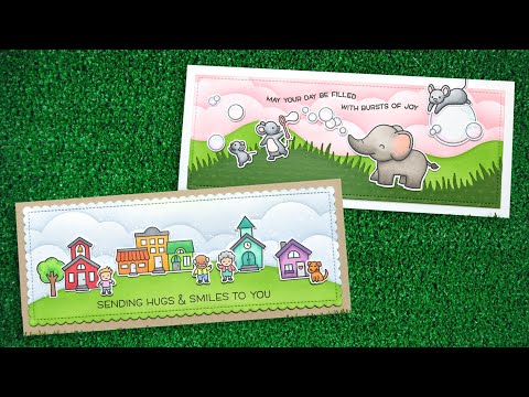 Lawn Clippings Stencils-Slimline Simple Grassy Hillside